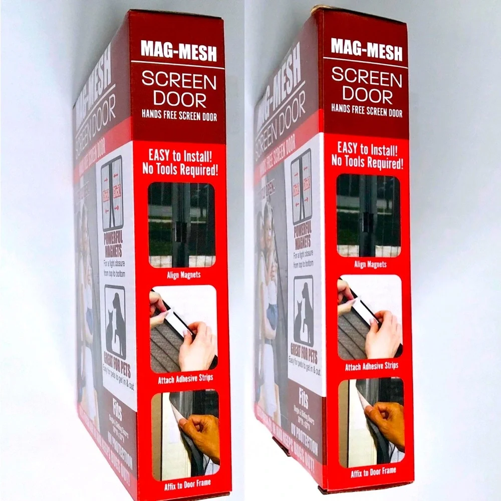 NEW Magnetic Mesh Screen Door Hands-Free Magnetic Closure 39" x 83" - Picture 5 of 16